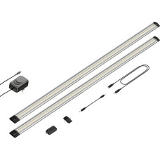 parlat Siris LED Under-Unit Light, Touch Dimmer, Flat, Each 90 cm, 963 lm Each, Warm White, Set of 2