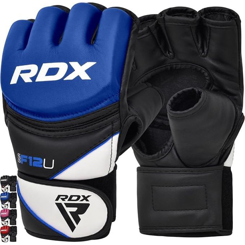RDX Maya odinės pirštinės MMA UFC kovos menų sparingo mokymas Grappling S mėlyna