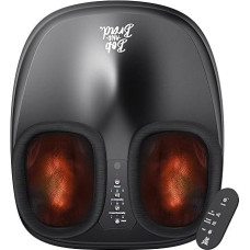 Bob and Brad Lite Foot Massager with Heat Function, Kneading Massage and Compression, Shiatsu Foot Massager Electric for Pain Relief up to Shoe Size 45, Gifts for Men Women
