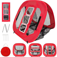 Sodo golfo tinkleliai, iššokantis golfo treniruočių tinklas, skirtas treniruotis lauke, puikiai tinka kiemo treniruotėms ir golfo žaidėjams, raudonos spalvos