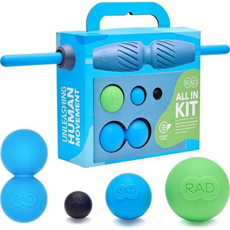 RAD All in Kit I Miofascialinio atpalaidavimo įrankiai I Kelių tankumų I Savarankiškas masažas Mobilumas ir atsigavimas
