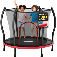 Toddler Trampoline Indoor Outdoor 1.5m Kids Trampoline Ultra Safe Mini Trampoline for Kids with Safety Net Birthday Gifts with Basketball Hoop