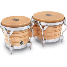 LP Latin Percussion LP813602 Generation II Wood Bongo Natural Chrome Hardware
