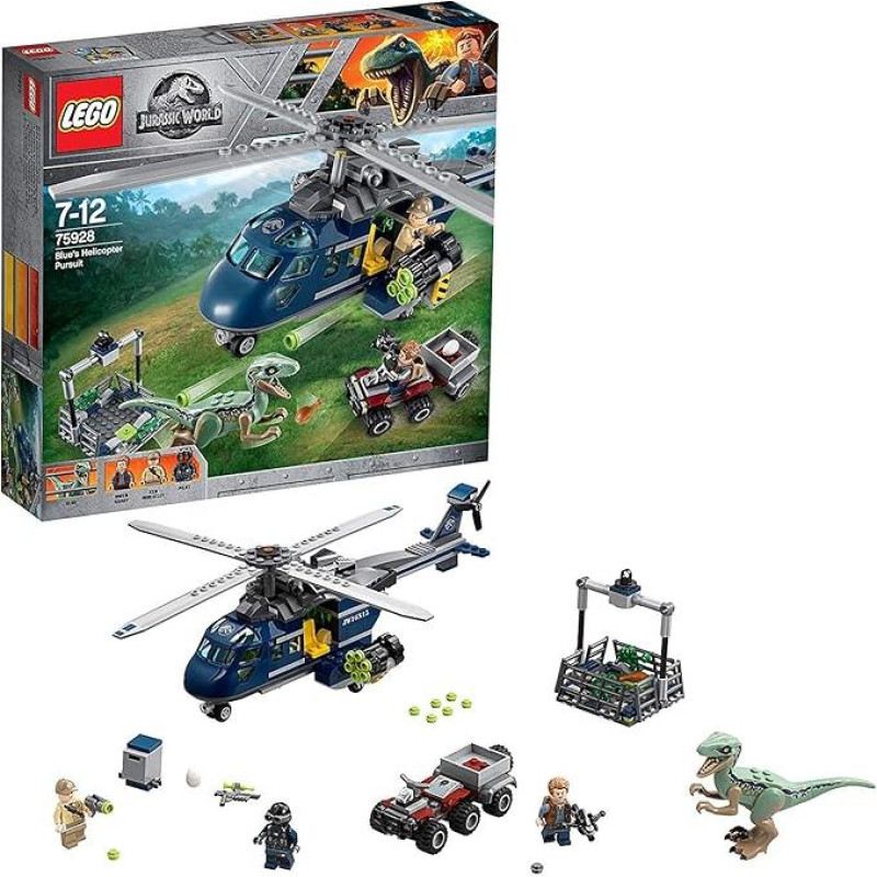 LEGO 75928 Jurassic World Blue's Helicopter Pursuit Cool Vaikiškas žaislas, vienetinis