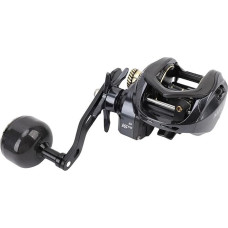 Baitcast-Angelrolle, Glattes Auswerfen, Unabhängiges Federungssystem, Rechte Handrolle, 35,3 Lb Widerstand für Salzwasserangeln, Edelstahl, Messing