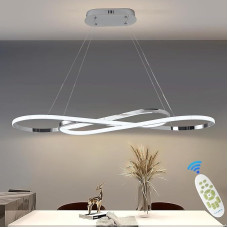LED pakabinamas šviestuvas Valgomojo stalas Dimmable pakabinamas šviestuvas su nuotolinio valdymo pakabinamas šviestuvas Linijinis dizainas Reguliuojamo aukščio liustra lempa valgomojo stalui Valgomasis kambarys Sekretoriatas Virtuvės šviesa (L100