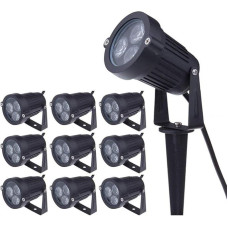 10 x 3 W LED sodo prožektorių, lauko šviestuvai, žibintai, 220 V, lauko dekoratyvinis kraštovaizdžio apšvietimas (šiltai balta)