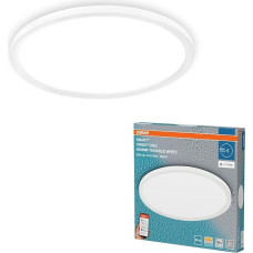 OSRAM SMART+ Matter over Wifi Orbis Disc Dekoratyvinis vonios kambario lubų šviestuvas Baltas aliuminis TW ir reguliuojamas apšvietimas IP44 apsauga, skirtas vonios kambariui