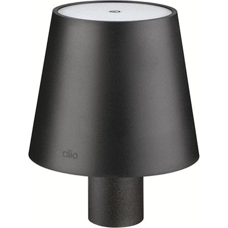 cilio Luce LED butelių lempa, iki 3 cm skersmens butelio kaklelio gaubtas, butelių tvirtinimas su jutikliniu jutikliu, reguliuojamas apšvietimas, iki 13 val. šviesos trukmė, metalas/plastikas, aukštis 13,5 cm / skersmuo 11 cm, juoda