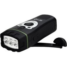 POWERplus Wolf Dynamo FM Scan Radio Flashlight, Steel Black