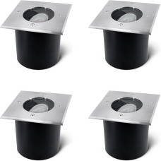 SSC-LUXon Jadina Recessed Floor Spotlights Flat Pivoting Socket for LED Module – Recessed Floor Light Outdoor IP67 Square Pack of 4