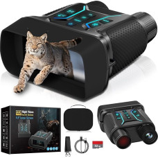 Naktinio matymo prietaisas 4K 36MP, 8X skaitmeninio priartinimo žiūronai su 7 pakopų naktinio matymo funkcija, 4,5 colio HD ekranas 4500 mAh įkraunami infraraudonųjų spindulių žiūronai Naktinio matymo prietaisai stovyklavimui su 32GB TF kortele