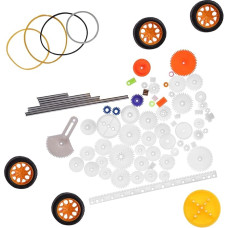 TOPINCN Hochwertiges 78-teiliges Kunststoff-Zahnrad-Set, Zahnradwellen-Riemen-Rack-Kit, Langlebiges Kunststoff-Zahnradzubehör für -Projekte, Tragbare Kleinteile für Ingenieure, Bastler und Studenten