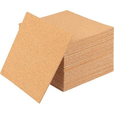 FUNSUEI Pack of 50 15 x 15 cm Self-Adhesive Cork Coasters, 2 mm Thick Self-Adhesive Square Cork Panels Cork Tiles Cork Mats for Crafts for DIY