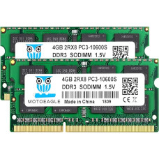 Motoeagle DDR3 1333 8GB Kit (2x4GB) PC3 10600 10600S 4GB SODIMM 204-Pin Unbuffered Non-ECC 1.5V CL9 2Rx8 Dual Rank Notebook Memory