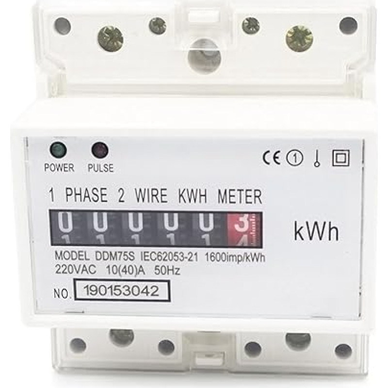 35 mm DIN bėgio elektros energijos skaitiklis 10-40A 50/60Hz bėgis sumontuotas skaitmeninis ekranas energijos suvartojimo vatmetras vidaus gamyklos matuoklis