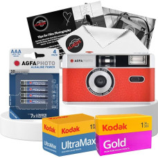 35 mm juostinio fotoaparato rinkinys su 