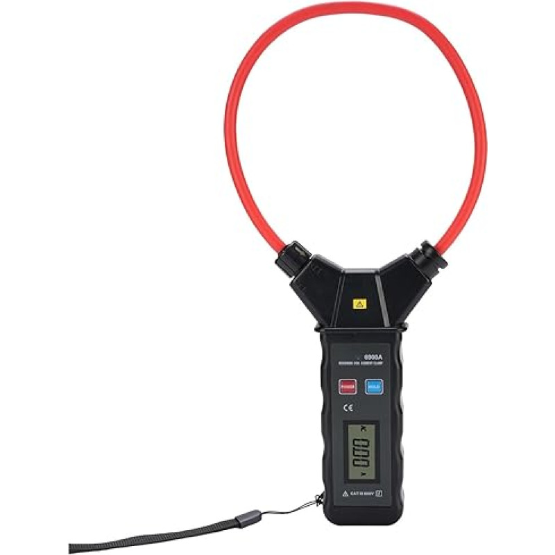 Flexibles Wechselstrom-Zangenmessgerät, 0-5000 A 0-6000 V-Tester, LCD-Display mit Hintergrundbeleleuchtung, Haltefunktion und Anti-Interferenz, Ideal für Große Strommessungen