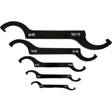 Doppelendiger verstellbarer C-Hakenschlüsselsatz für Stoßdämpfer und Graviermaschinen, 5-teiliges Set, Hartstahl, Schwarz, 5 Stück