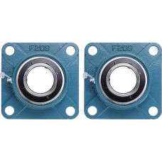 UCF-209-28 Stehlager, 3,5 cm Bohrung, selbstausrichtend, Chromstahl-Lagereinheiten, 4-Bolzen, quadratischer Flansch, massiver Sockel, 2 Stück