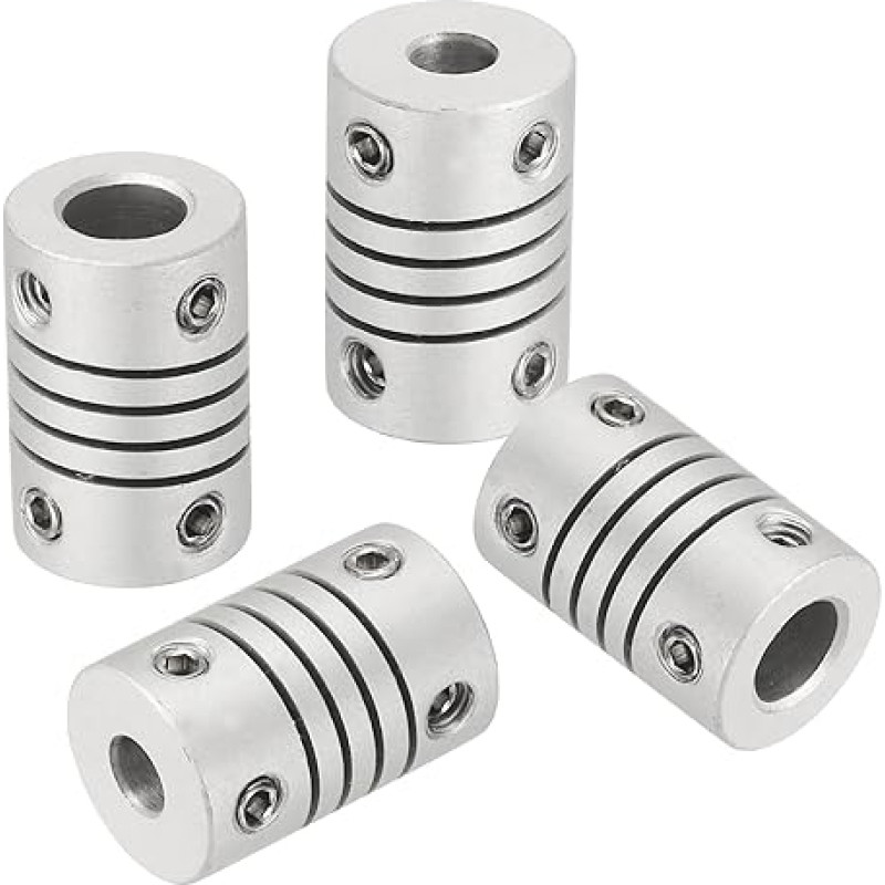 išteklių žemėlapis Lanksčios kupplungos, 4 mm bis 6 mm, Gelenkverbinder aus Aluminiumlegierung, lanksčios Wellenkupplungen, Motorkupplung für 3D-Drucker, CNC-Maschine, Motorführung, DIY-Encoder D12 x L 18 mm
