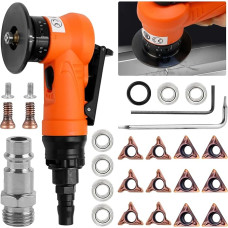 2 in 1 45° Pneumatic Chamfering Machine Kit with Blade and Bearing, Hand Grinding Tools for Arch Corner, 1/4