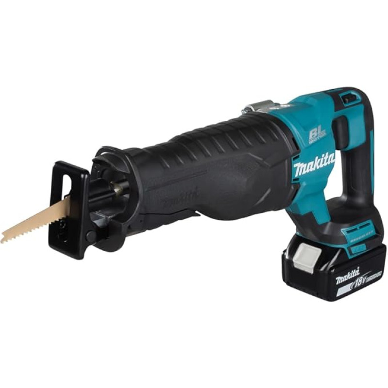 Makita DJR187RT stūmoklinis pjūklas 18 V / 50 Ah / su 1 akumuliatoriumi ir įkrovikliu transportavimo dėkle, 670 W, turkio juodos spalvos, su 1x 5.0