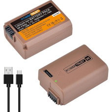 2 vnt. NP-FW50 baterija su USB-C greitojo įkrovimo prievadu, skirta 