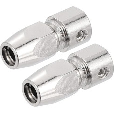sourcing map Flex Spannzangen-Kupplung, CNC-Edelstahl, mit 3,18 mm Motorwelle und 4 mm Flexwelle, flexible Kupplung, Motorwellen-Schließfach für DIY-RC-Boot, positiv, 2 Stück