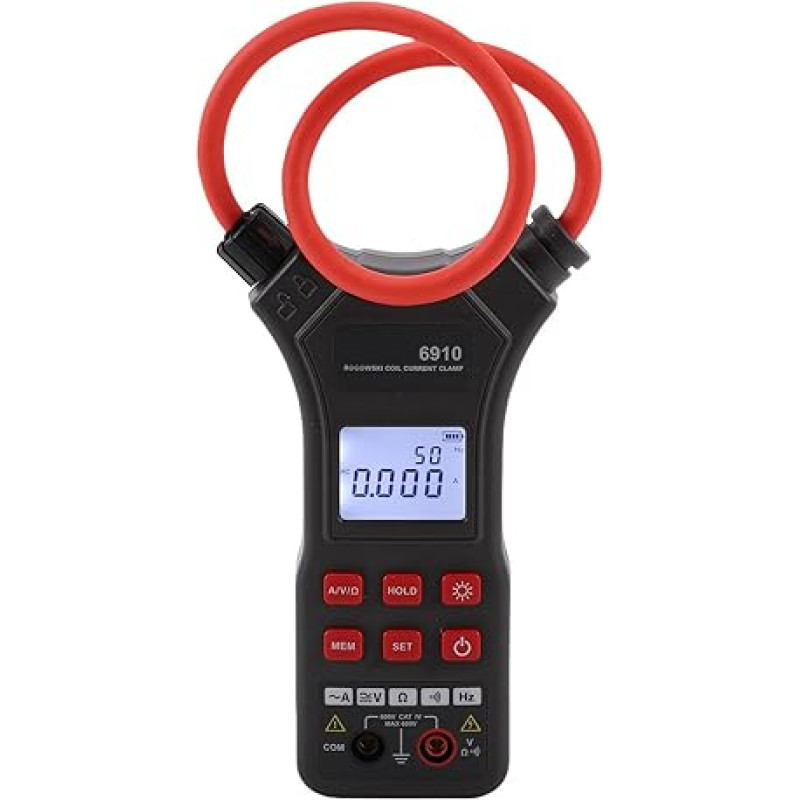 Eujgoov Flexibler Klemmmesser AC0MA-10000A AC0.1V-750V DC0.1V-1000V 0 & Ω-2000 Ω Digitaler Amperemeter-Elektrik-Tester für Schmale Dichte Kabelbereiche