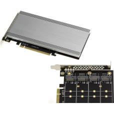 KALEA-INFORMATIQUE PCIe x16 M2 Controller Card for 4 M.2 NVMe M Key SSDs with Chipset 2824, Compatible with Non-Bifurcation and Bifurcation Modes