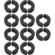 Įrankių valdovas Pakuotė, kurioje yra 10 dvigubo padalijimo tvirtinimo veleno apykaklės Plieninė tvirtinimo apykaklė su reguliavimo varžtu, skirta pavarų tvirtinimo blokui, fiksuota 45 x 25 x 12 mm, juoda