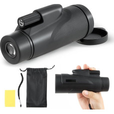 FOCUHUNTER 12x50 monokulinis teleskopas, visiškai daugiasluoksnis, atsparus smūgiams, atsparus vandeniui, nešiojamas rankinis teleskopas su nešiojimo virve, skirtas paukščių stebėjimui, lauko sportui, žvaigždžių stebėjimui