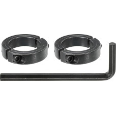 QUARKZMAN Boring 40mm Double Split Shaft Clamp 60mm OD 15mm Thickness Carbon Steel Locking Collar Clamp Style with Threaded Pin & Hex Wrench (Black, Pack of 2)