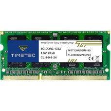 Timetec 8GB DDR3L 1333MHz PC3-10600 Non-ECC Unbuffered 1.35V CL9 2Rx8 Dual Rank 204 Pin SODIMM Laptop Notebook PC Computer Memory RAM Module Upgrade (8GB)