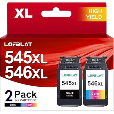 PG-545XL CL-546XL PG545 CL546 XL Printer Cartridges Replacement for Canon 545 546 XL Pixma TR4500 Cartridges for Pixma MX490 MX495 TR4550 TR4551 MG2550s MG2555s TS3150 TS315151 (2-pack)
