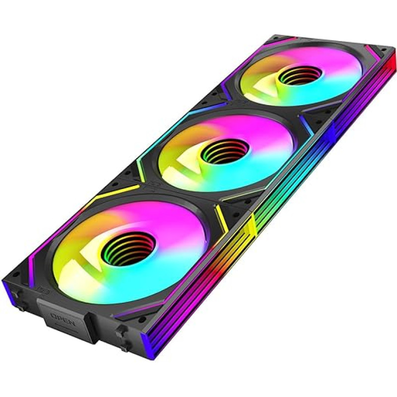 TZMRIT Interstellar-V2 Infinity Mirror ARGB PWM ventiliatorius 120 mm, juodas, RGB ventiliatorius 120 mm, triguba pakuotė (juodas atvirkštinis srautas)
