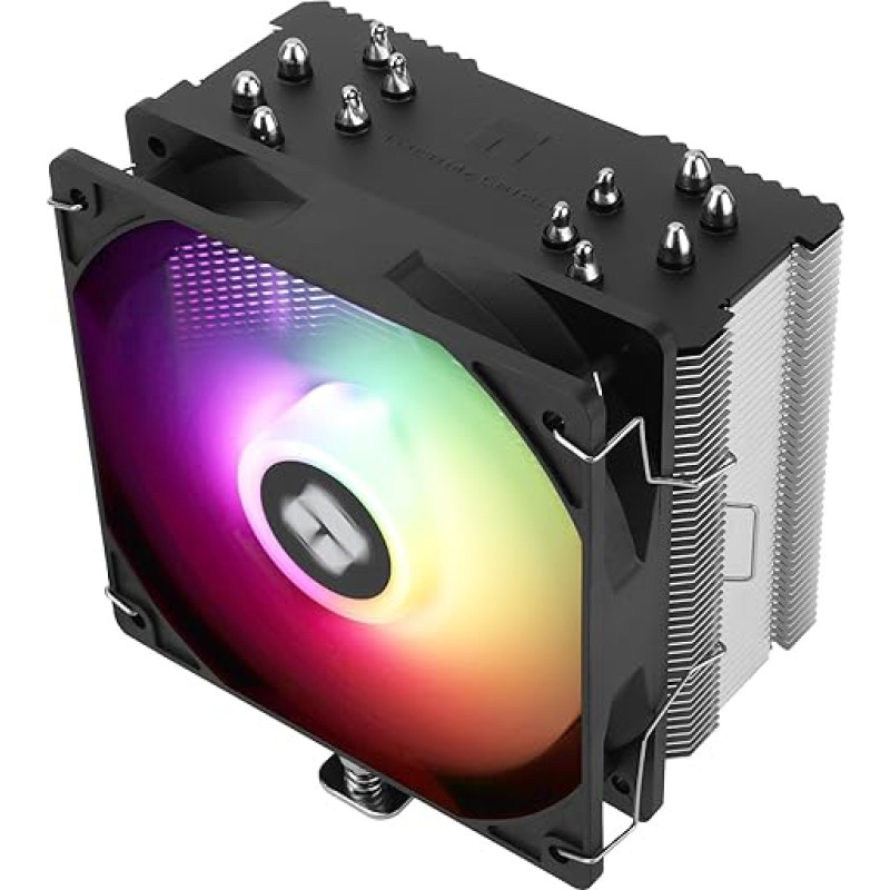 TR -Burst Assassin 120 SE ARGB CPU aušintuvas 148 mm aukščio 120 mm PWM ventiliatorius su 1550 aps/min greičiu, 6 šiluminiai vamzdeliai, skirtas Intel 1700/1851/1150/1151/1200, AM4/AM5, PC aušinimui (juodas)
