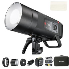 Godox AD400ProII Outdoor Flash Strobe, 400W TTL HSS Monolight with 2.4GHz Wireless X System, Bi-Colour 30W Modelling Lamp, 1/27770s Flash Time & 16-Colour Indicators for Professional Photography