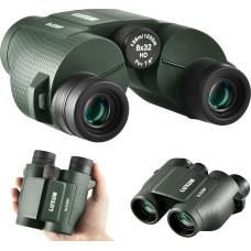 LUXUN 8 x 32 maži medžiokliniai žiūronai suaugusiesiems, skirti medžioklei, dideli okuliarai, itin aštrūs, mini žiūronai paukščiams stebėti, žali