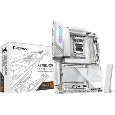 GIGABYTE X870E AORUS PRO Ice AM5 LGA 1718, ATX, DDR5, 4X M.2, PCIe 5.0, USB4, Wi-Fi 7, 2.5GbE LAN, EZ-Latch, Q-Flash