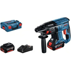 Bosch Professional 18V System Battery Drilling Hammer GBH 18V-21 (idling speed 0-1,800 min-1, incl. 2x GBA 18V 4.0Ah Battery, charger Gal 18V-40, 6 pcs. Drill chisel set, in the case - Amazon Edition