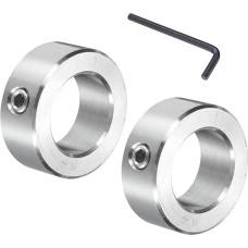 QUARKZMAN Set of 2 Screw Shaft Collars 1 Inch Bore, 304 Stainless Steel Screw Shaft Collar, 1-5/8 Inch OD, 5/8 Inch Thickness, Axle Collar Clamp with a Hex Key