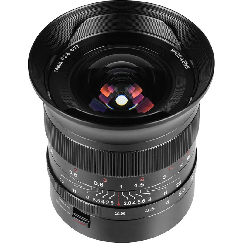 7artisans 14mm F2.8 pilno kadro fotoaparato objektyvas itin plataus kampo be žuvies akies, skirtas 