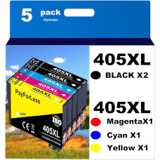 405XL daugkartinė pakuotė, suderinama su Epson 405 XL spausdintuvo kasetėmis, skirtomis Workforce Pro WF-4820 WF-3820 WF-4830 WF-7840 WF-7830 WF-3825 WF-4825 WF-7835 (2 juodos, 1 žydros, 1 purpurinės, 1 geltonos spalvos)