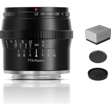 TT Artisan 50 mm F1.2 APS-C objektyvo jungtis MFT laikiklis Juoda Rankinis fokusavimas Optinė konstrukcija 11 elementų 7 grupėse