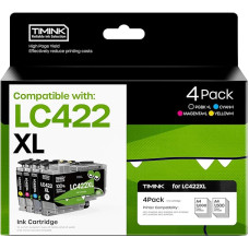 4 pakuotės LC422XL spausdintuvo kasetės, suderinamos su Brother LC422 LC422 LC422XL LC-422XLVAL spausdintuvo kasetės, suderinamos su Brother MFC-J6940DW MFC-J5345DW MFC-J6540DW MFC-J5340DW MFC-J5740DW
