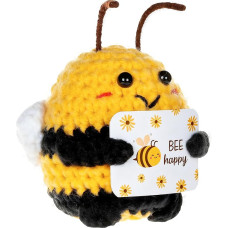 Rankomis megzta laiminga bitė - mielas kišeninis apkabinimo motyvas - pozityvi dovana šeimai, draugams ir biurui - 1 pakuotė