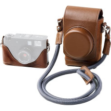 SMALLRIG X pusiau odinis dėklas FUJIFILM, retro krepšys su pusiau odiniu dėklu, integruotu kortelių lizdu, nešiojamas ir apsauginis su austiniu dirželiu per petį (rudas) - 5218