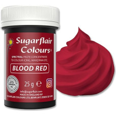 Sugarflair Spectral Blood Red Lebensmittelfarbpaste, hochkonzentrierte Lebensmittelfarbe für Buttercreme, Zuckerpaste, Royal Icing, Kuchendekorationen und mehr! Lebensmittelfarbstoff - 25g